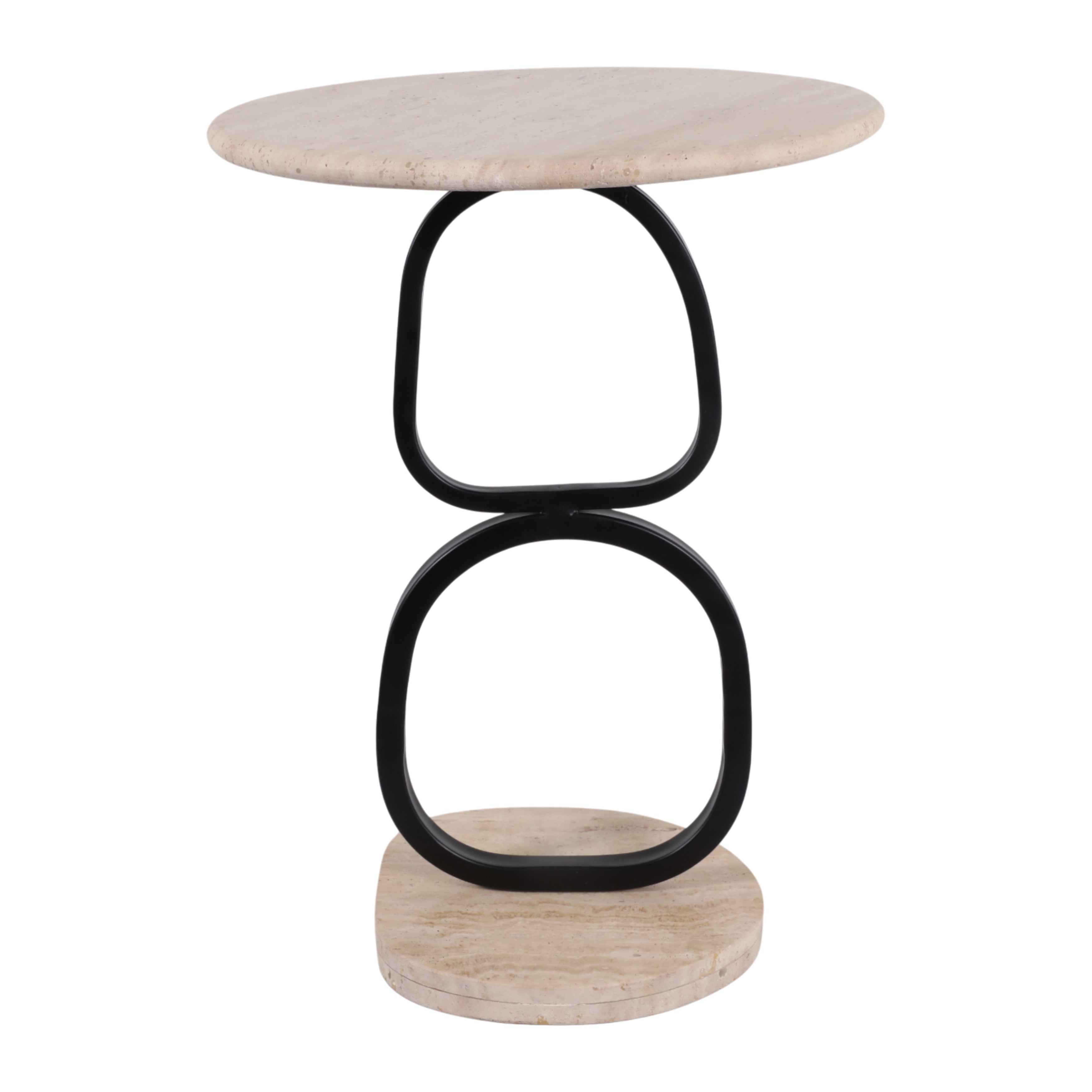 Marni Travertine Top Accent Table