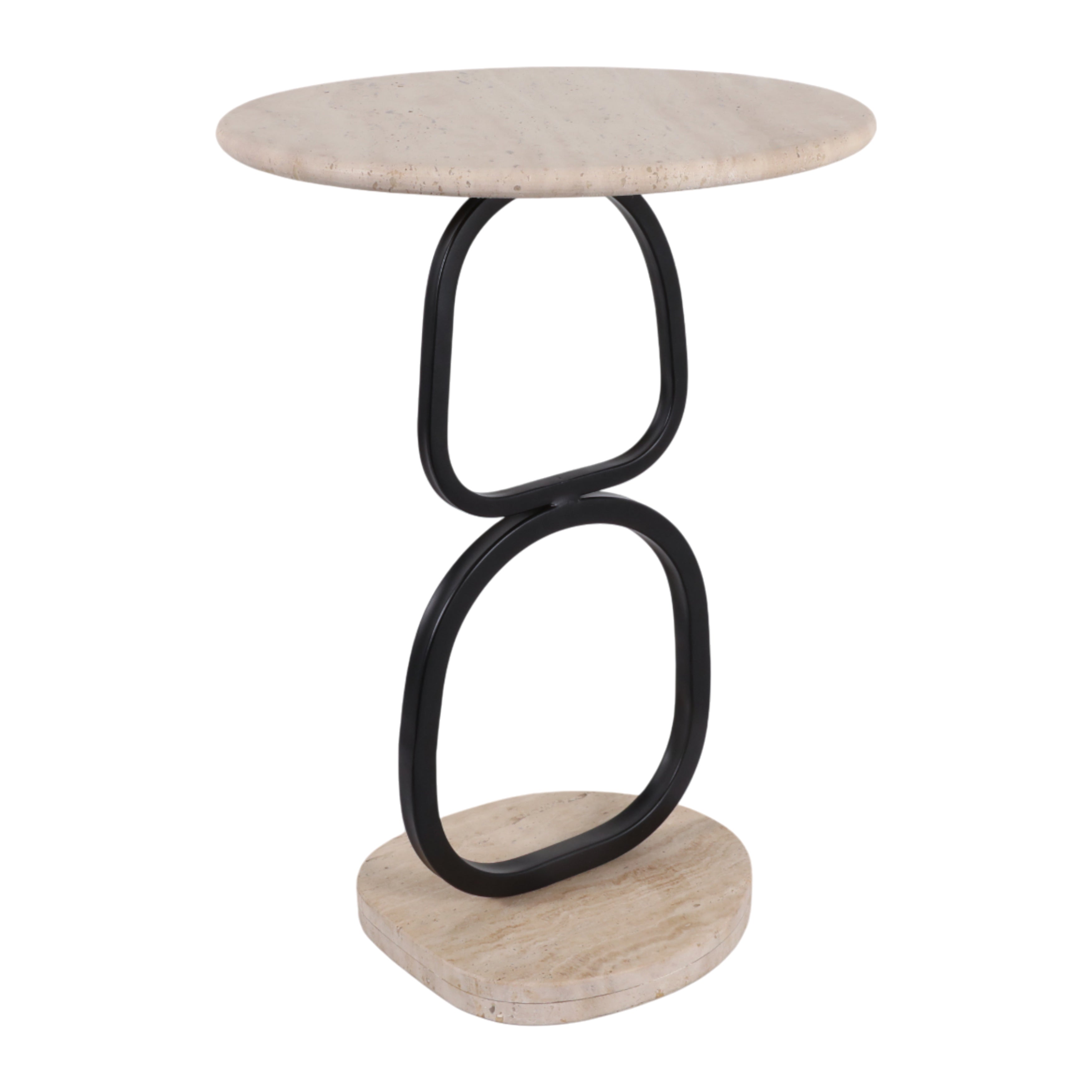 Marni Travertine Top Accent Table