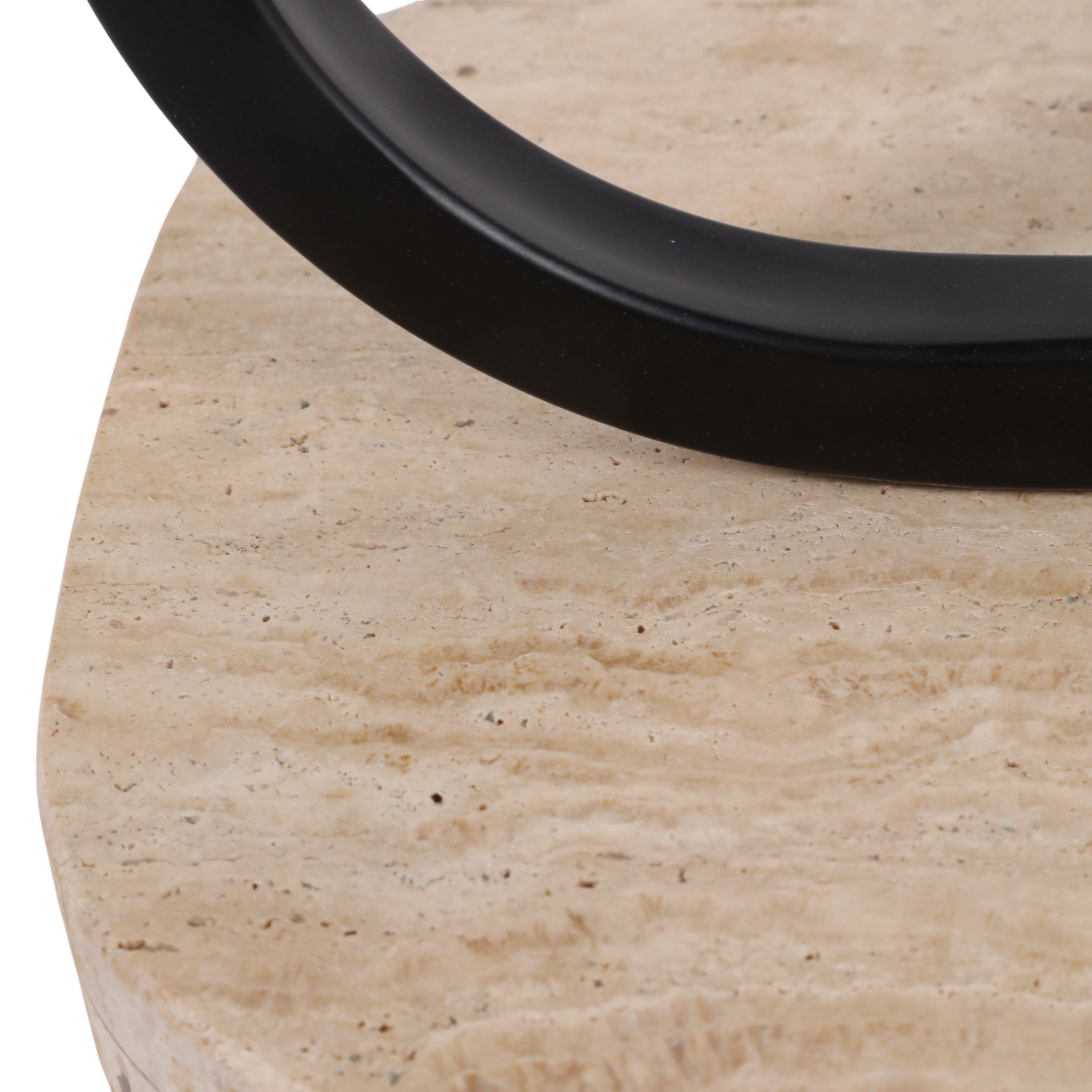 Marni Travertine Top Accent Table