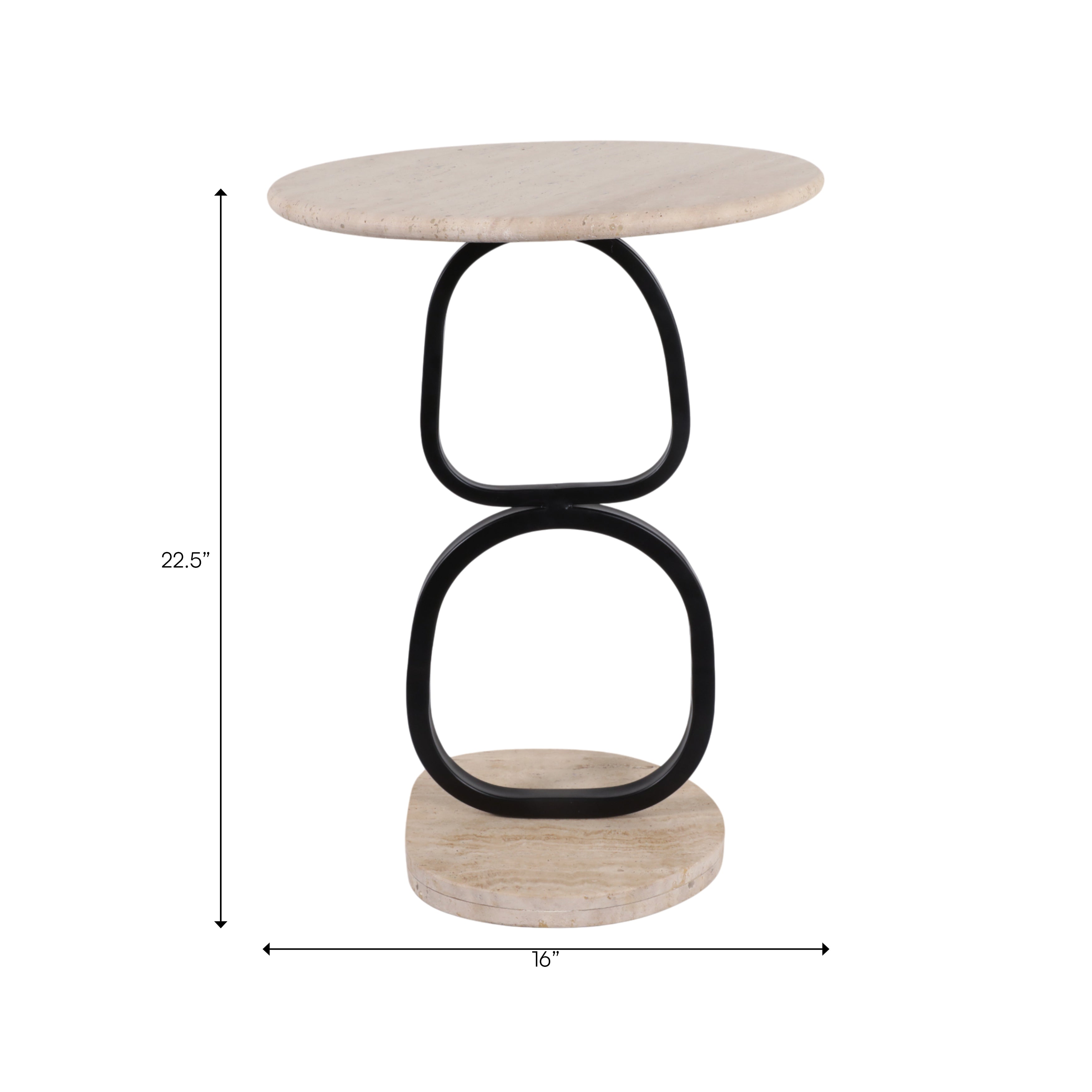 Marni Travertine Top Accent Table