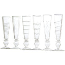 Ayinke Whimsical Champagne Flutes, Set of 6