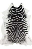 Zebra Hide-Style Faux Fur Accent Rug