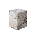 Frances Pedestal End Table, Polished Marble & Tapered Base