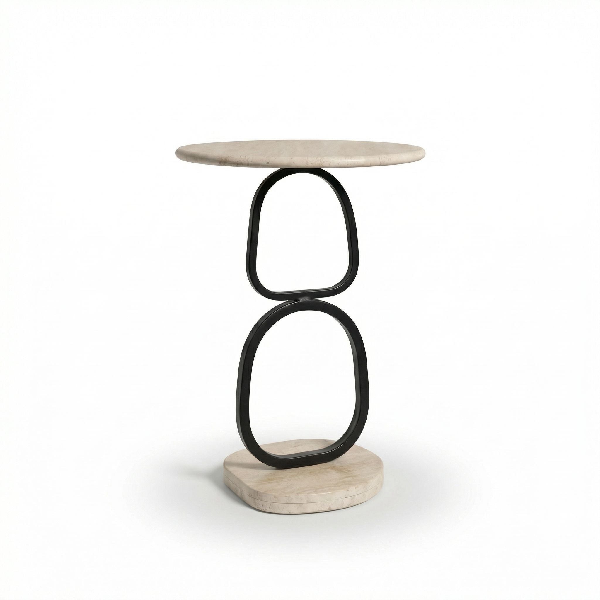 Marni Travertine Top Accent Table