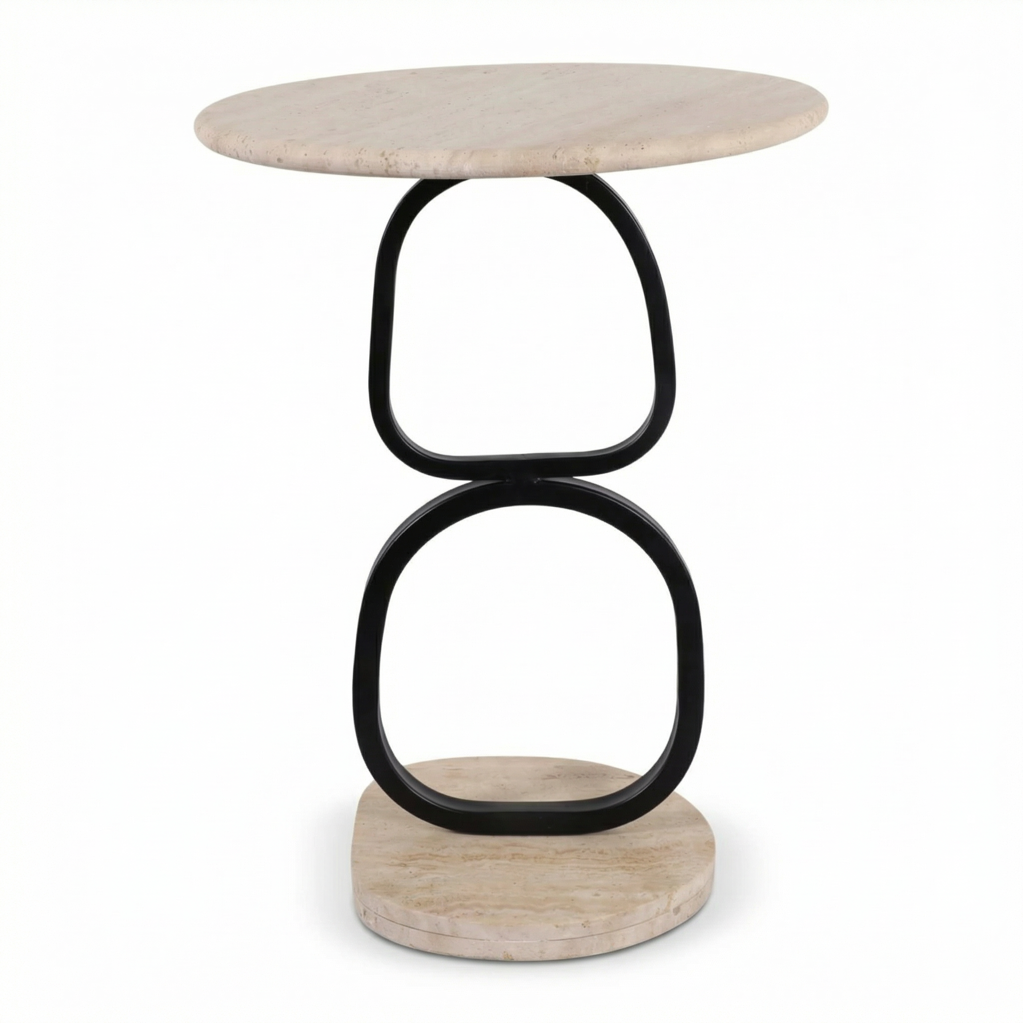Marni Travertine Top Accent Table