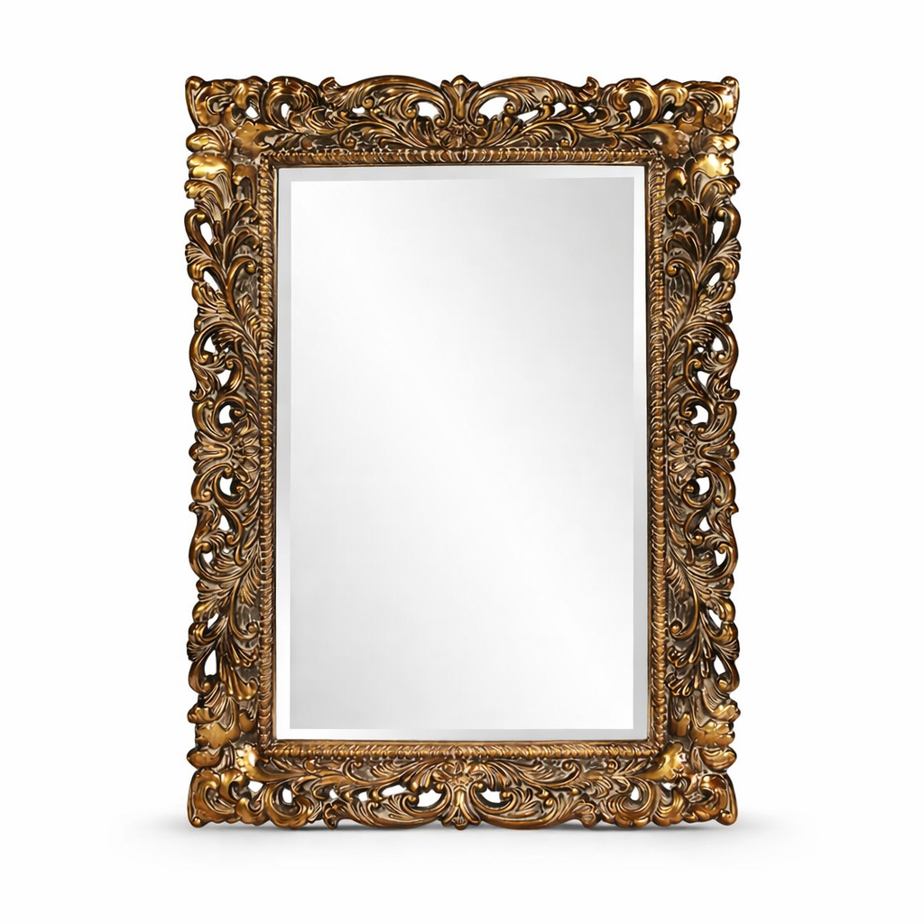 Solana Wall Mirror, Glossy Ornate Frame, 13 Colors Available – HVS Home
