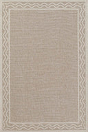 Ripple Jute Look Area Rug with Border Design
